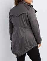 Thumbnail for your product : Charlotte Russe Plus Size Anorak Faux Leather Accented Jacket