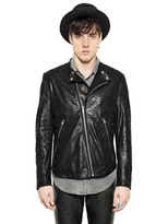 Thumbnail for your product : BLK DNM Crackle Effect Leather Moto Jacket