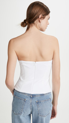 Cushnie Strapless Corset Top with Drape at Bust