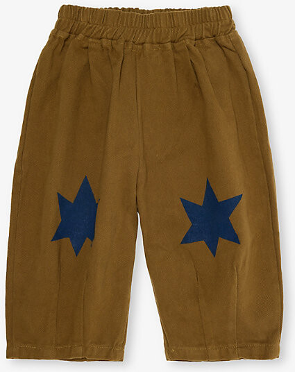 The Bonnie Mob Olive Star Barrel Leg Printed Cotton Trousers 12 Months - 2 Years 18-24 Months