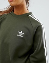 Thumbnail for your product : adidas Khaki Three Stripe Boyfriend Sweatshirt