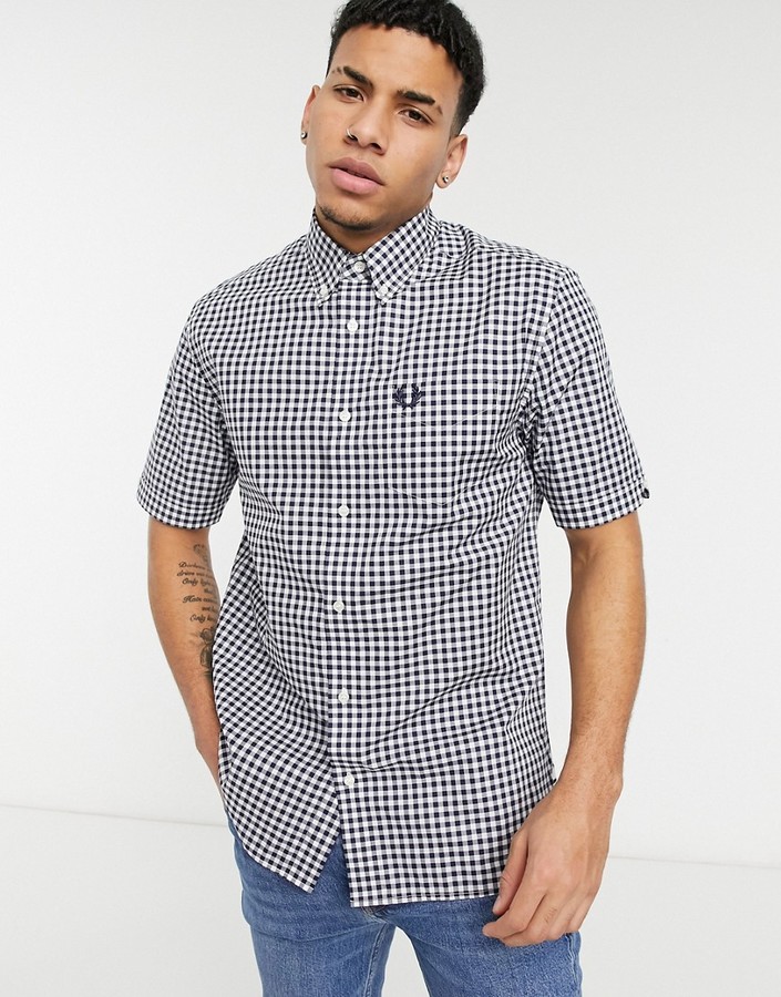 Fred Perry gingham short sleeve in blue ShopStyle