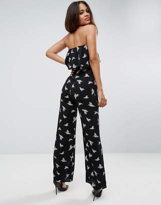 Oh My Love Tall Bandeau Jumpsuit With Frill Overlay