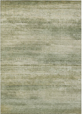 Orren Ellis Artichoke Green And Beige Abstract Washable Indoor Outdoor Area Rug