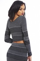 Thumbnail for your product : AX Paris Stripe Ribbed Knitted  Top
