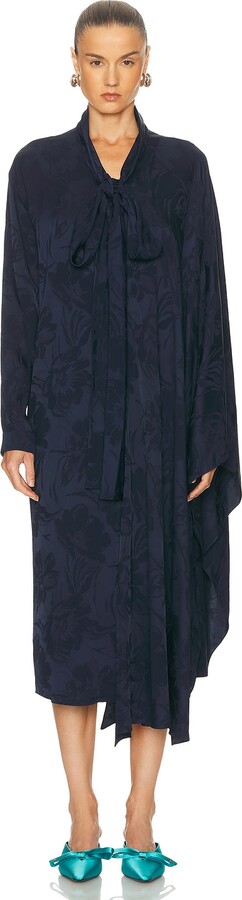 Balenciaga Scarf Dress in Navy