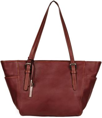 Wilsons Leather Womens Allison Winged Leather Tote W/ Side Pockets