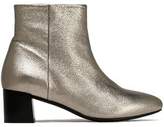 Thumbnail for your product : Claudie Pierlot Metallic Textured-Leather Ankle Boots