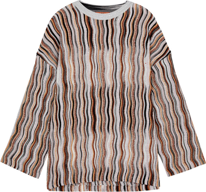 Missoni Embellished Striped Fine-knit Jumper - ShopStyle Sweaters