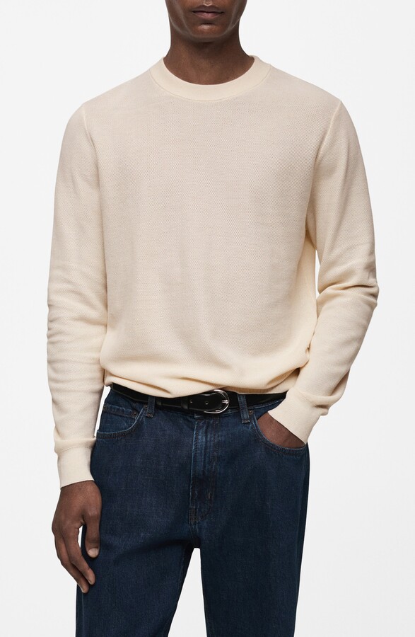 MANGO Microstructure Crewneck Sweater