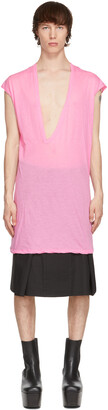 Rick Owens Pink Dylan Cap Sleeve T-Shirt