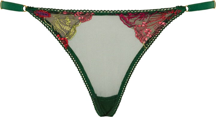 Limar Green / Pink Wild Garden G-String