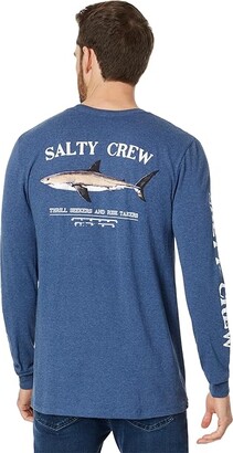 Salty Crew Bruce Long Sleeve Tee (Navy Heather) Men's Clothing