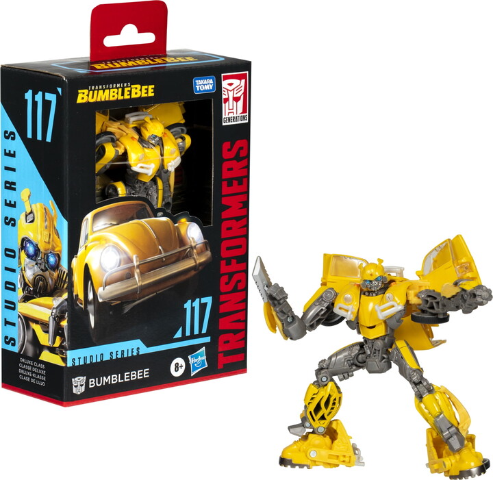 Transformers Studio Series Deluxe Class Transformers: Bumblebee 117 Bumblebee 4.5” Action Figure, 8+