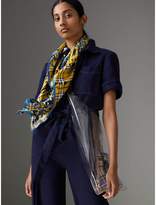 Thumbnail for your product : Burberry Scribble Check Silk Square Scarf