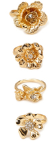 Thumbnail for your product : Forever 21 Fresh Floral Cocktail Ring Set
