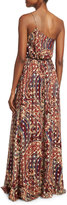 Thumbnail for your product : Haute Hippie Silk One-Shoulder Paisley Column Gown, Kennedy