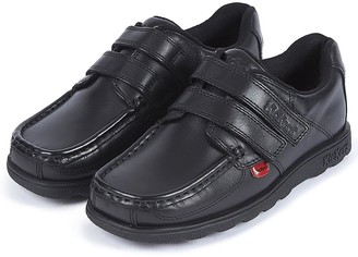 Kickers Boys Fragma Double Strap School Shoes Black