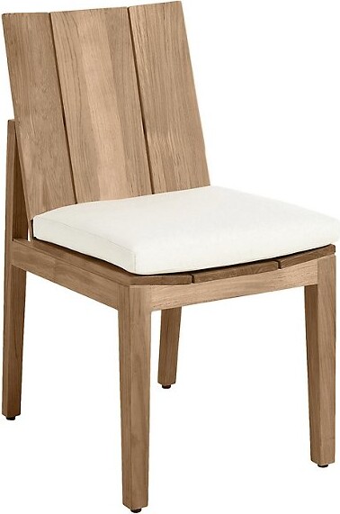 Summer Classics Ashland Teak Outdoor Side Chair in Blue