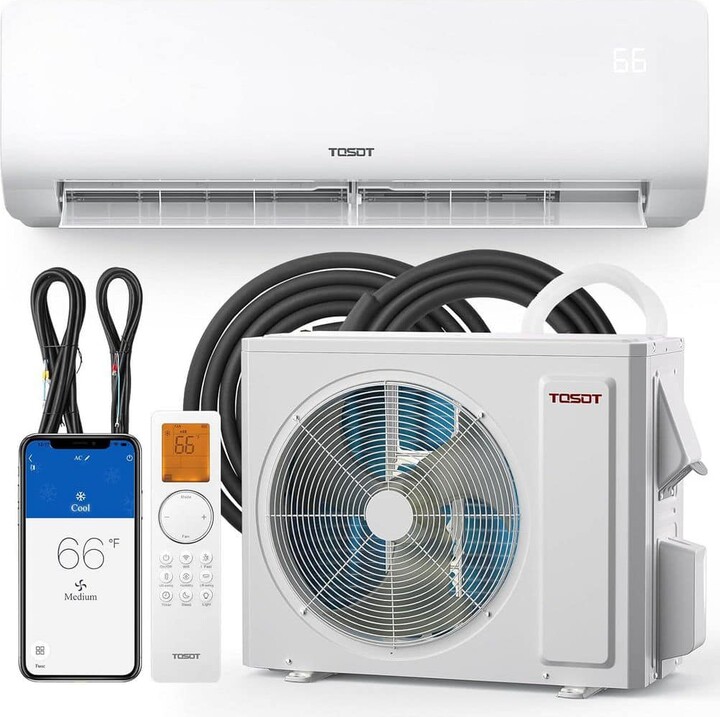 Tosot 24,000 BTU Mini-Split Air Conditioner & Heat System 19 SEER2 Wifi DuctlessInverter AC 16 ft. Copper LineSet 208-230-Volt