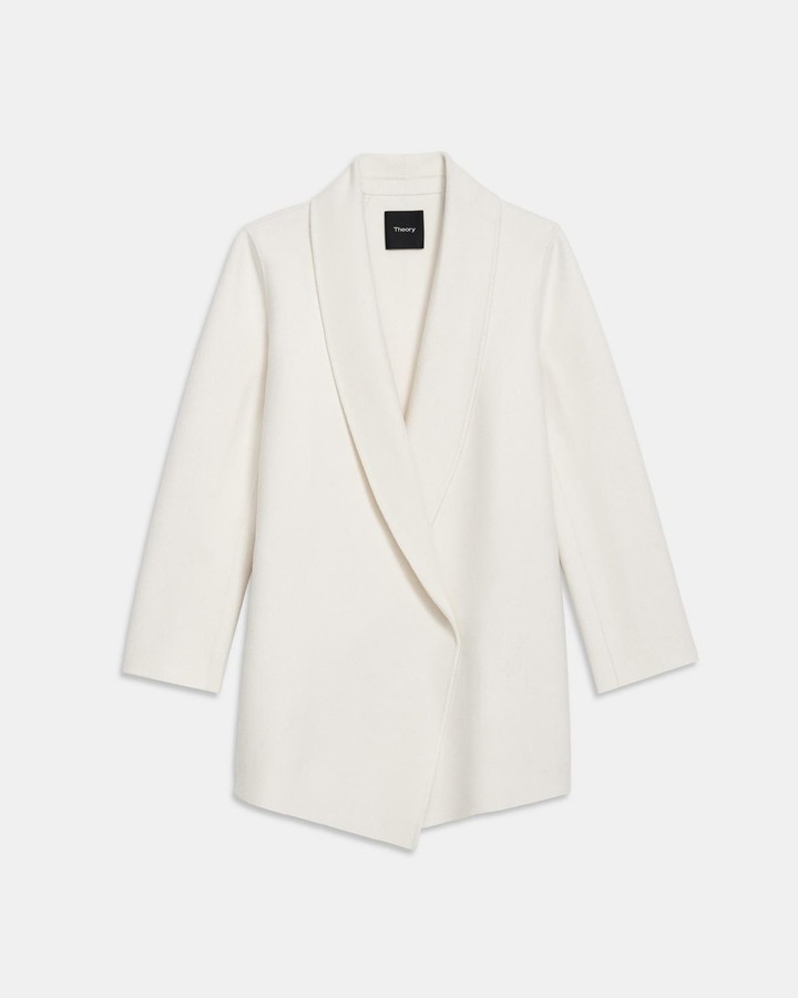 clairene shawl jacket in double face wool cashmere