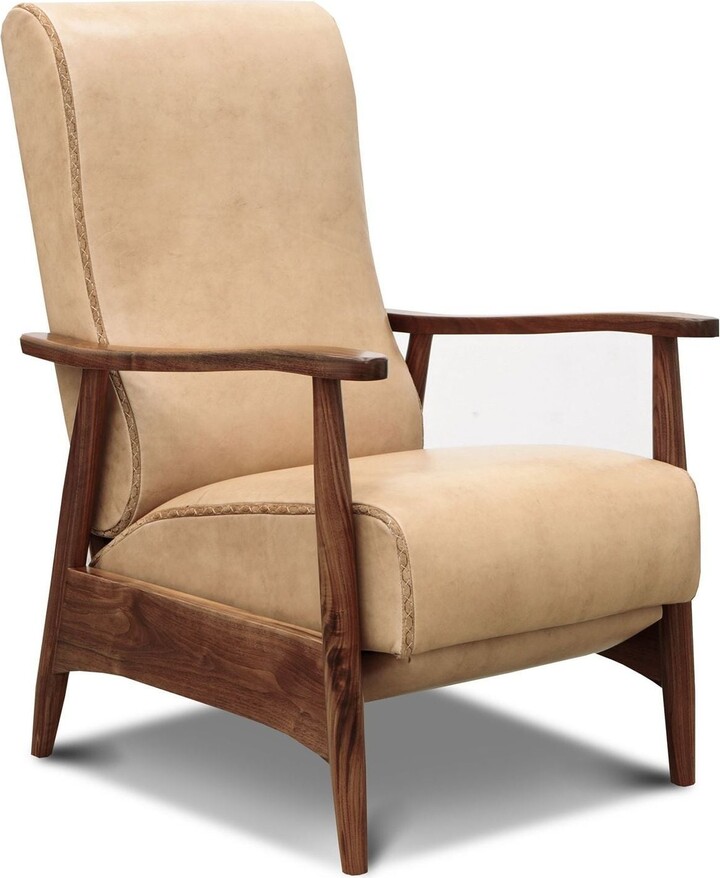 Hoffman Italian Full Grain Leather Recliner w/ Wooden Frame ShopStyle