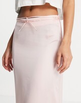 Thumbnail for your product : Reclaimed Vintage inspired midi slip skirt with tie detail co-ord in pink
