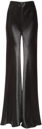 black high waisted satin pants