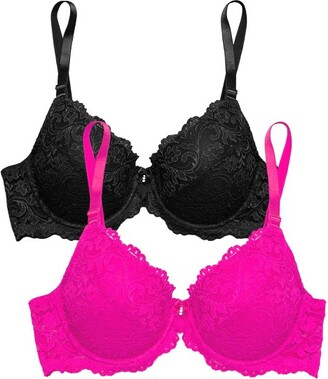 Smart & Sexy Women's Plus Size Retro Lace & Mesh Unlined Underwire Bra  Lilac Iris 36ddd : Target