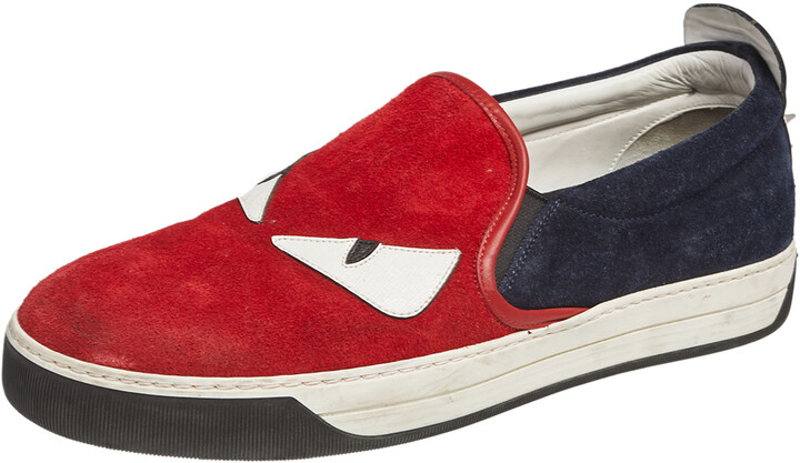 fendi suede trim sneaker