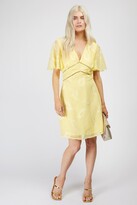 Thumbnail for your product : Little Mistress Tandi Lemon Zest Textured Leaf Shift Dress