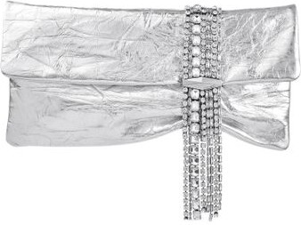 Jimmy Choo Zandra silver-tone clutch bag