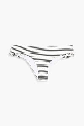 CASA RAKI Olivia ruffled striped stretch-ECONYL low-rise bikini briefs