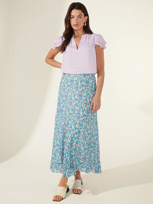 Labelrail x Collyer Twins sarong wrap maxi skirt in ditsy print