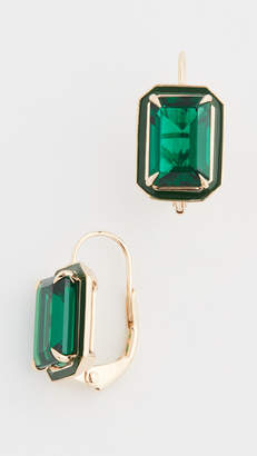 Alison Lou Emerald Rectangle Cocktail Earrings
