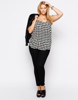 Thumbnail for your product : ASOS CURVE Exclusive Woven Cami In Dogtooth