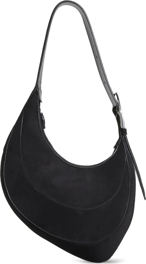Thierry Mugler Crescent Suede Shoulder Bag