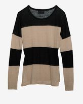 Thumbnail for your product : Line Exclusive Striped Sweater: Camel/black