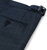 Thumbnail for your product : Thom Sweeney - Storm-Blue Slim-Fit Windowpane-Checked Wool Suit Trousers