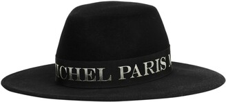 Maison Michel Logo Trimmed Fedora Hat