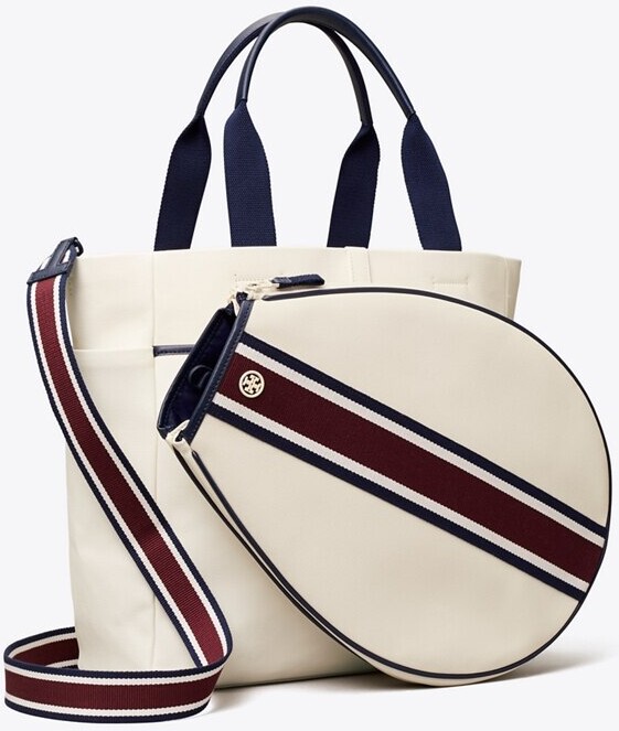 Tory Burch Canvas Convertible Stripe Tennis Tote - ShopStyle