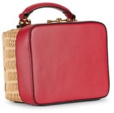 Thumbnail for your product : Etienne Aigner Small Charlotte Leather-Trimmed Wicker Crossbody Box Bag