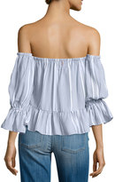 Thumbnail for your product : MISA Los Angeles Brigit Off-The-Shoulder Striped Top, Navy/White