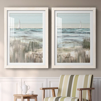 Longshore Tides Heading In Dusk I -Premium Framed Print - Ready To Hang