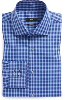 Thumbnail for your product : HUGO BOSS 'Gerald' Regular Fit Cotton & Linen Check Dress Shirt