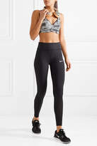 Thumbnail for your product : Nike Pro Rival Mesh-trimmed Printed Dri-fit Stretch Sports Bra - Gray