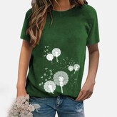 Thumbnail for your product : Kalorywee Coats KaloryWee Dandelion Printed T-Shirts for Women Short Sleeve Crew Neck Tops Ladies Casual Fashion Blouse S-3XL