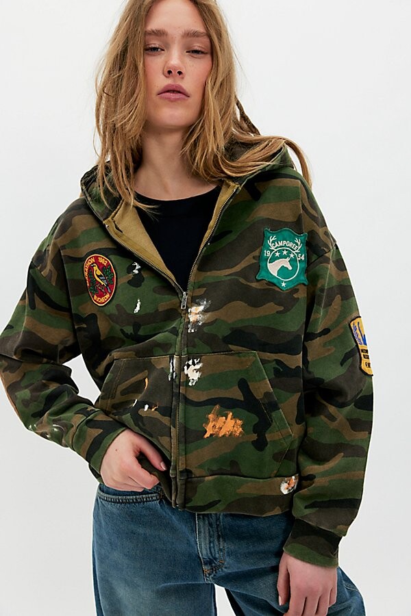 Found Camo Patchwork Zip-Up