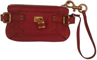 Chloé Paddington Red Leather Clutch Bag