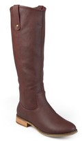 Thumbnail for your product : Brinley Co. Women's Wide Calf Faux Leather Mid-calf Round Toe Boots